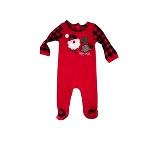 NWT My First Christmas Red Plaid Onesie Sz 3M